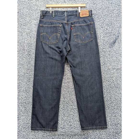 Y2K Levis 505 Regular Fit Straight Leg Jeans Mens 38X30 Red Tab Denim VTG Blue - Picture 2 of 13